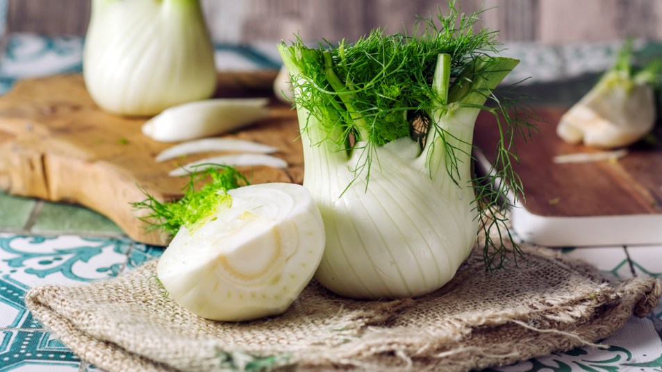 Sliced and whole fennel