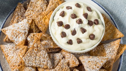 Cannoli dip with fried chips