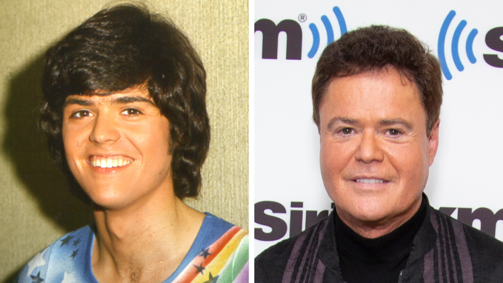 Side-by-side of Donny Osmond then and now