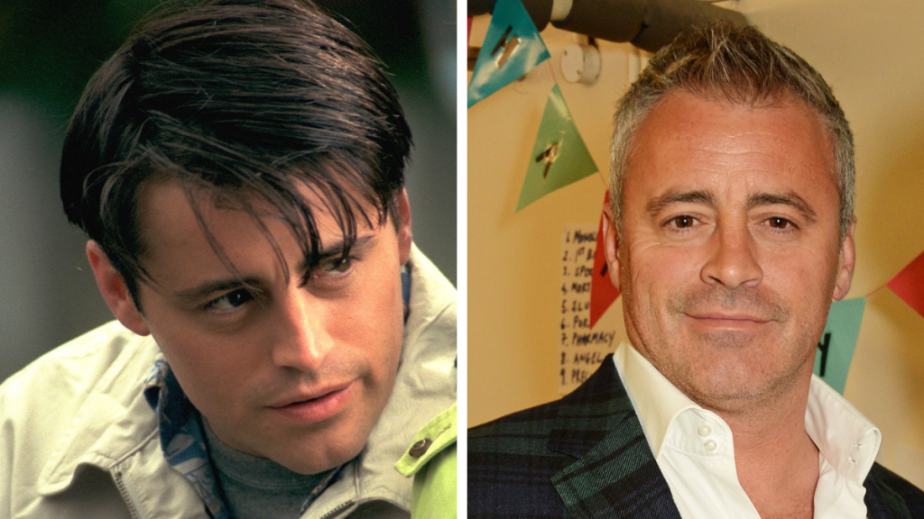 Side-by-side of Matt LeBlanc then and now