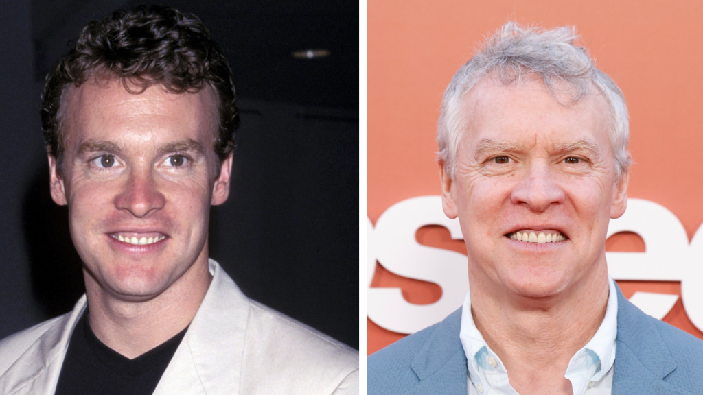 Side-by-side of Tate Donovan then and now