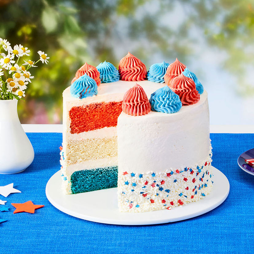 4th of July Red, White & Blue Sprinkles Cake