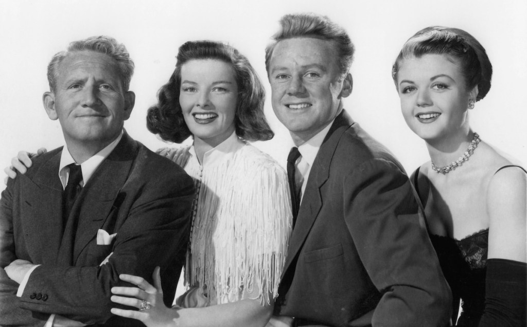 Spencer Tracy, Katharine Hepburn, Van Johnson, and Angela Lansbury pose for a publicity portrait for the film 'State Of The Union', 1948