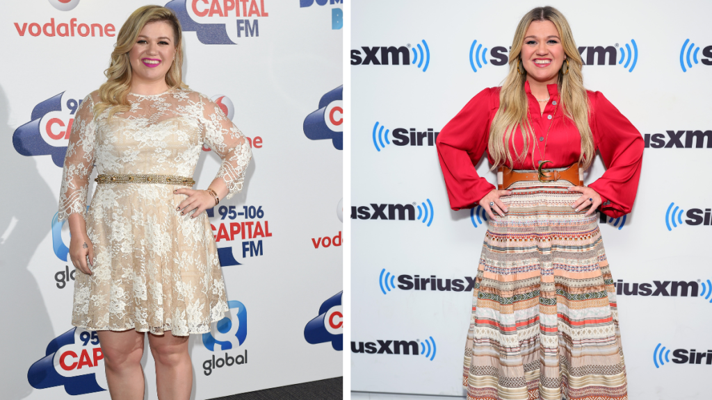 Kelly Clarkson in 2015 and 2023