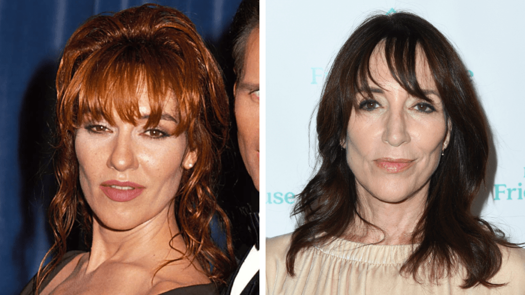 Katey Segal in 1989 and 2019