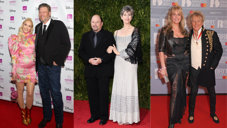 Blake Shelton and Gwen Stefani, Jason Alexander and Daena E. Title and Penny Lancaster and Sir Rod Stewart