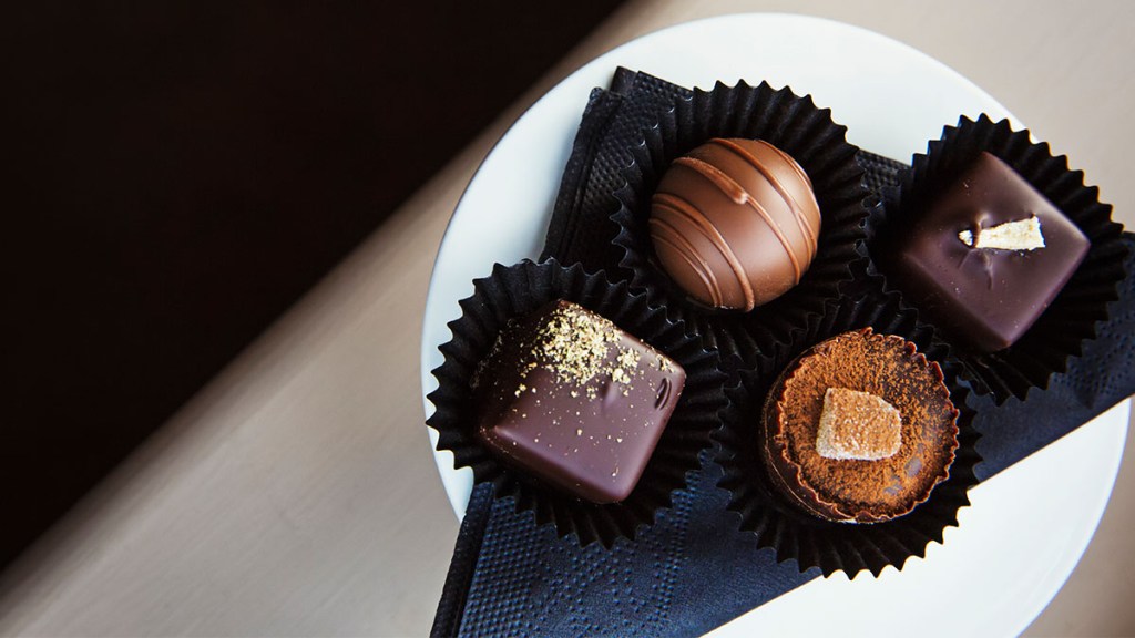 fancy chocolates on a plate: mindful eating for weight loss