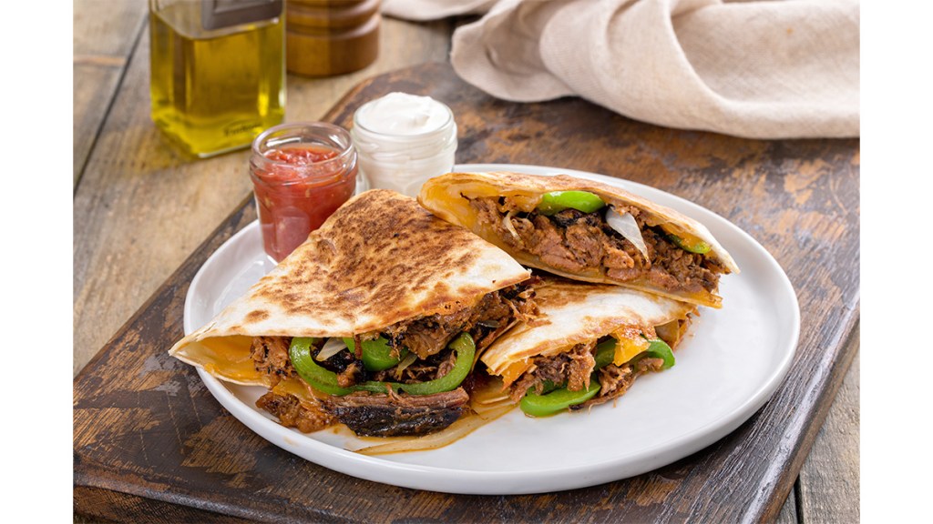 A recipe for Meaty Quesadillas as part of a guide on how to reheat the meat
