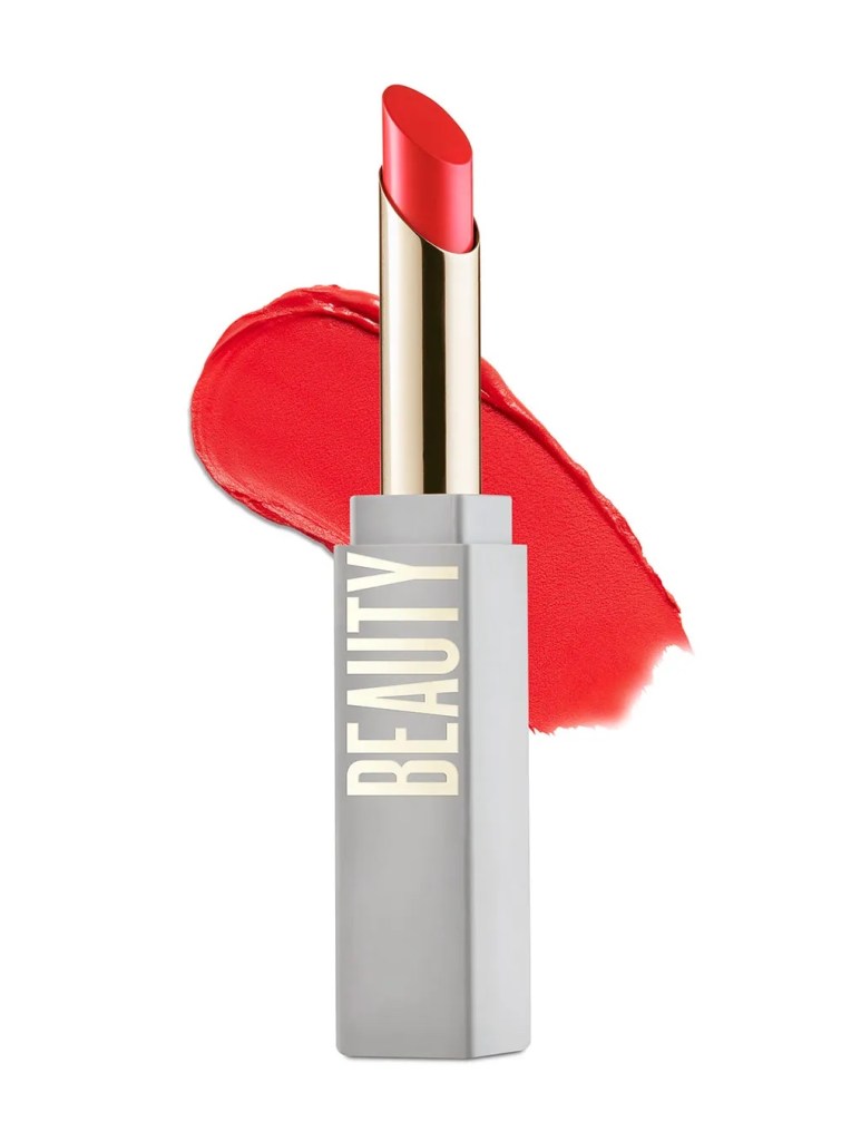 Beautycounter Statement Satin Lipstick in “Energized Orange Red”
