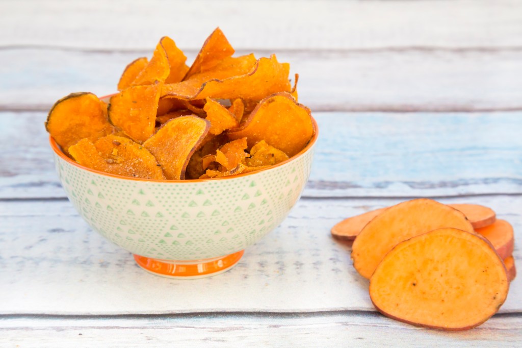 bowl with sweet potato chips
