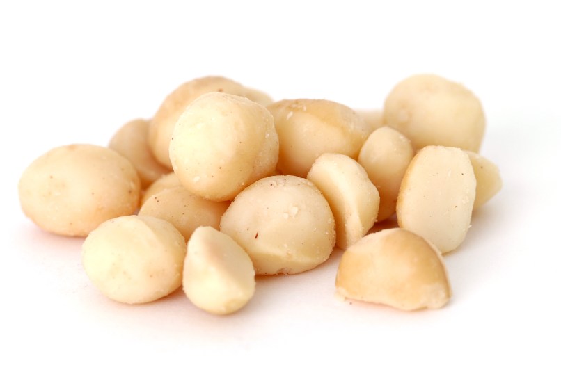 Macadamia Nuts, Isolated on White