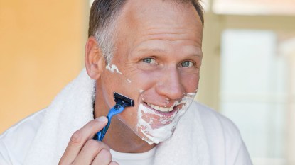 shaving man