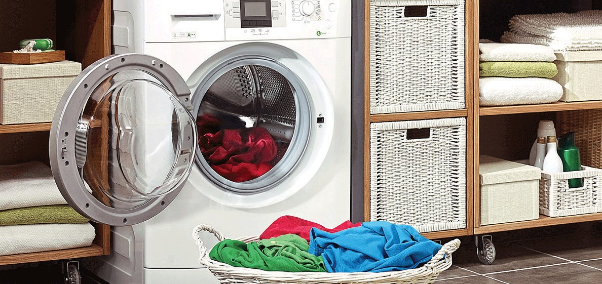 washing machine in a modern home