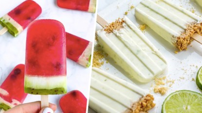 Watermelon and Key lime popsicles