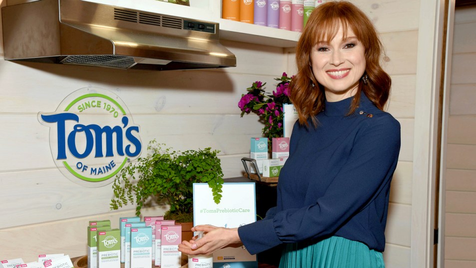 Ellie Kemper with Tom's of Maine products