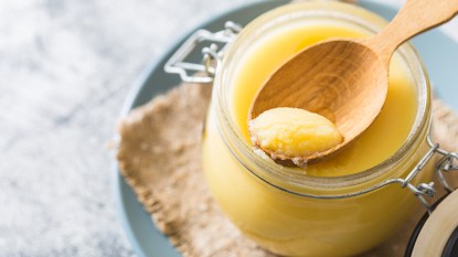glass jar of ghee; does ghee help with weight loss?