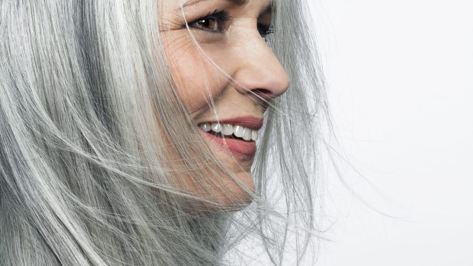 woman with beautiful gray hair