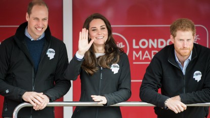 Prince William, Kate Middleton, and Prince Harry at an event