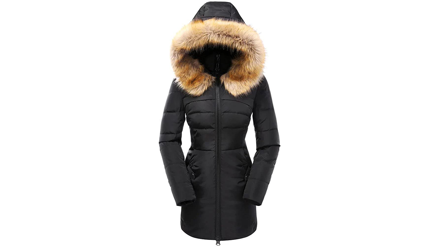 coat with fur hood