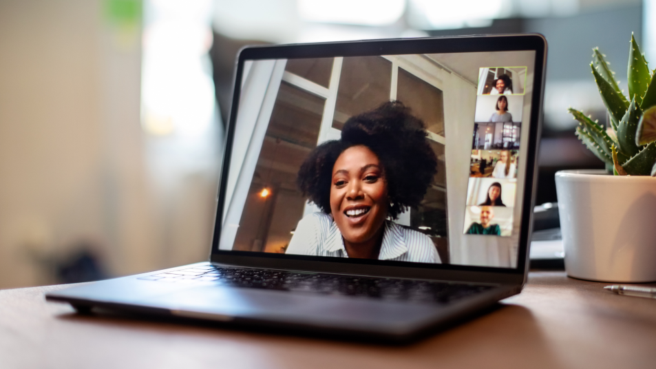 woman on laptop video chat