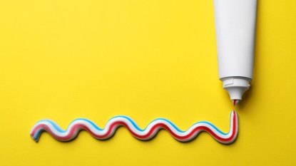 A bright squiggle of toothpaste that has many uses
