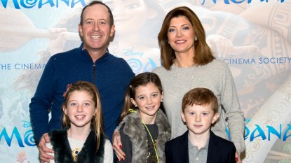 Norah O'Donnell with her family at Moana premiere