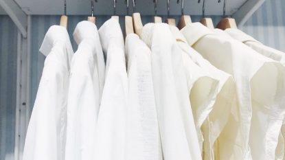 White shirts on hangers