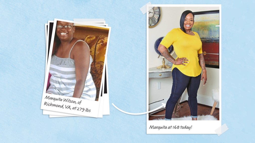 before and after weight loss photos of Marquita Wilson