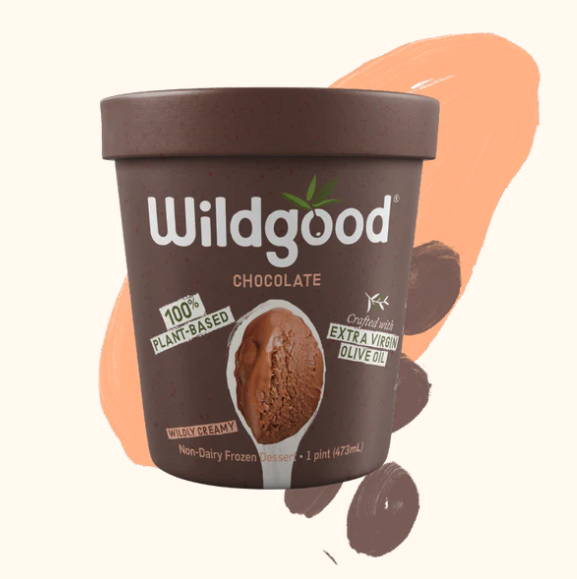 pint of chocolate plant based olive oil ice cream from wildgood