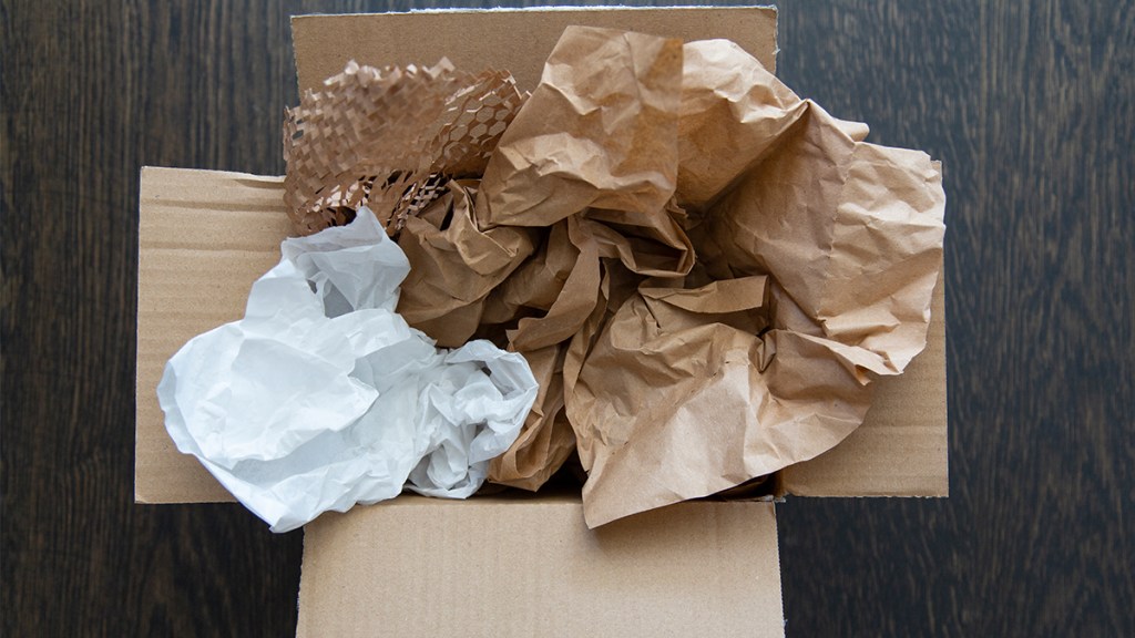 brown paper bags crumbled in a moving box: uses for brown paper bags