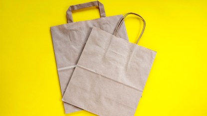 brown paper bags on yellow background: uses for brown paper bags