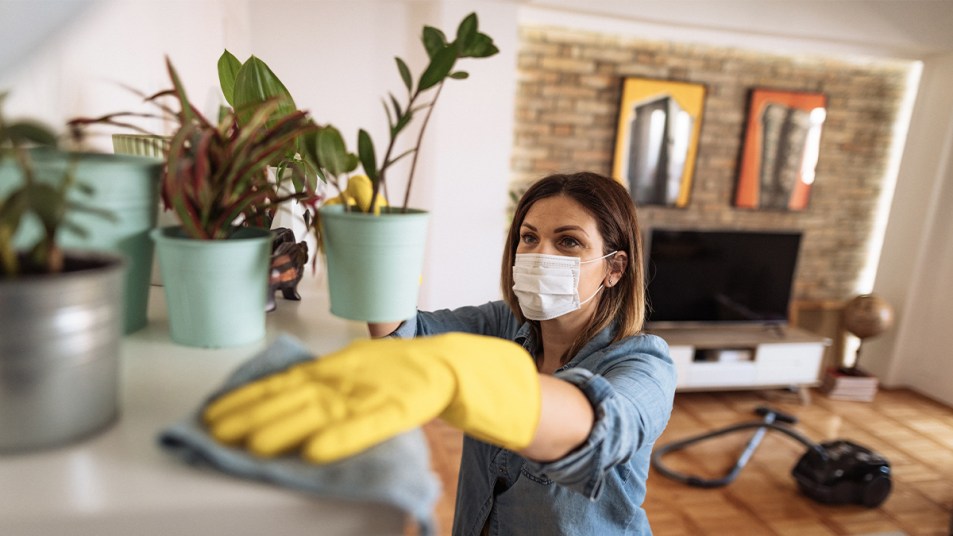 Woman Cleaning a Home