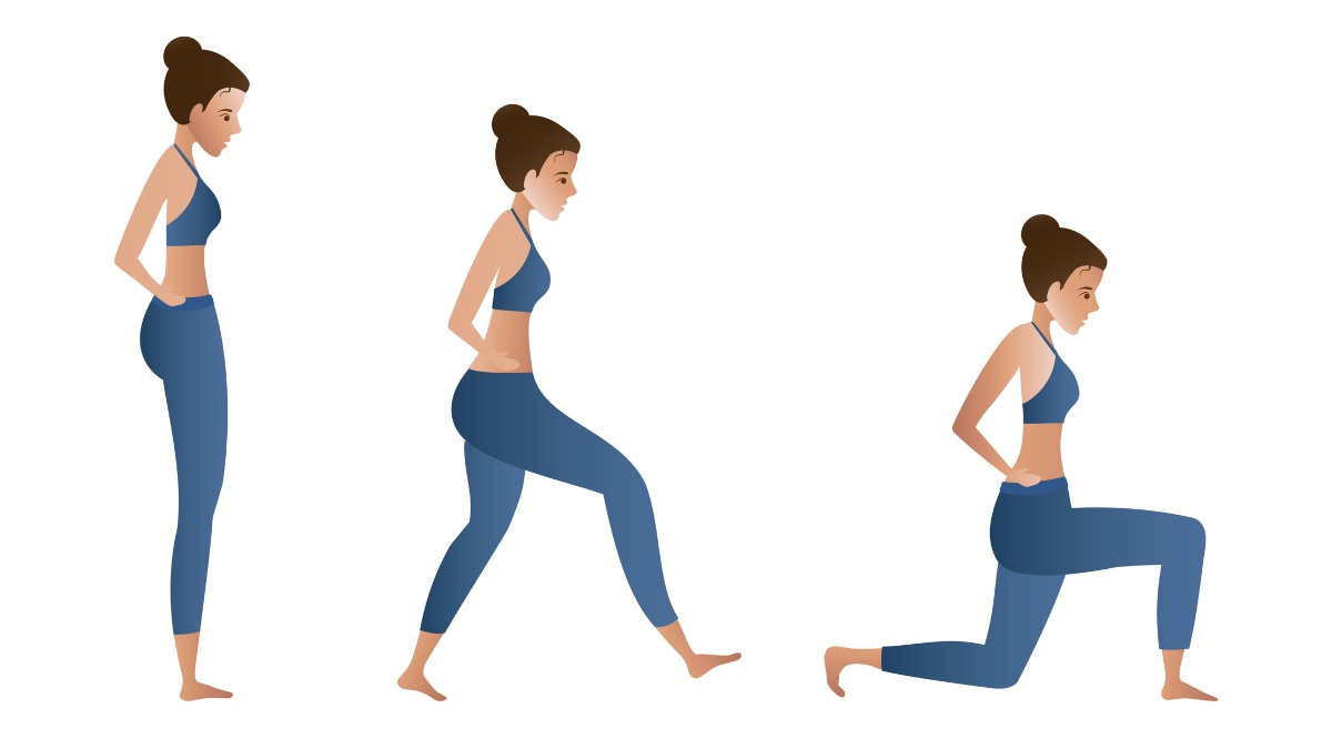 illustration of woman performing lunges