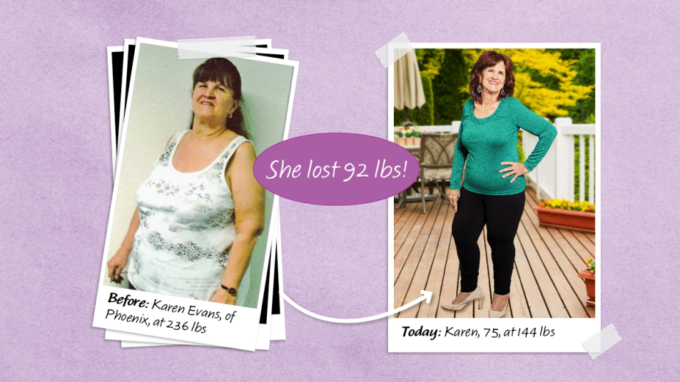 Before and after of Karen Evans, who lost 92 lbs: How to stop menopause weight gain