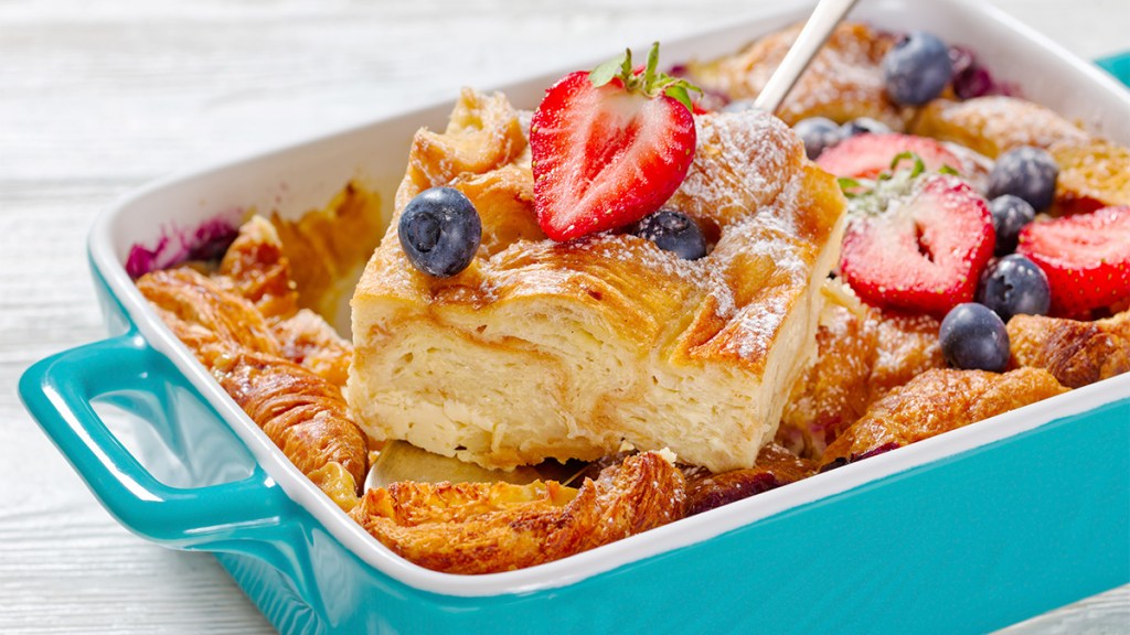 A berry croissant casserole used as a recipe to demonstrate how to preheat an oven quickly