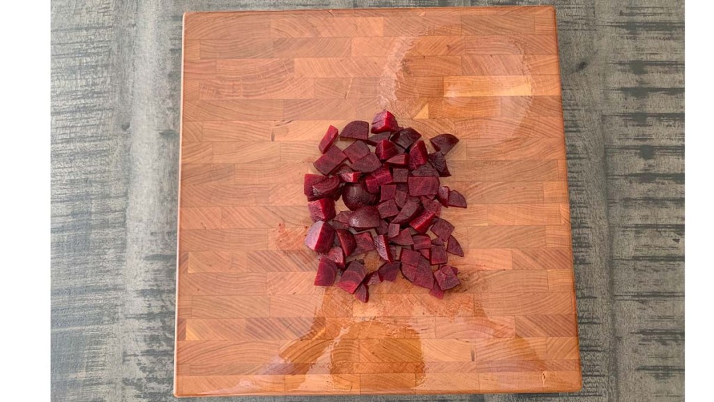 Fifth & Cherry Wooden Cutting Board (right after chopping beets)