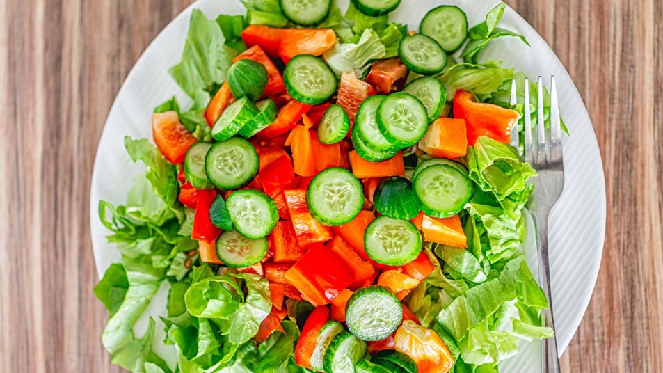 Salad with cucumbers and bell peppers