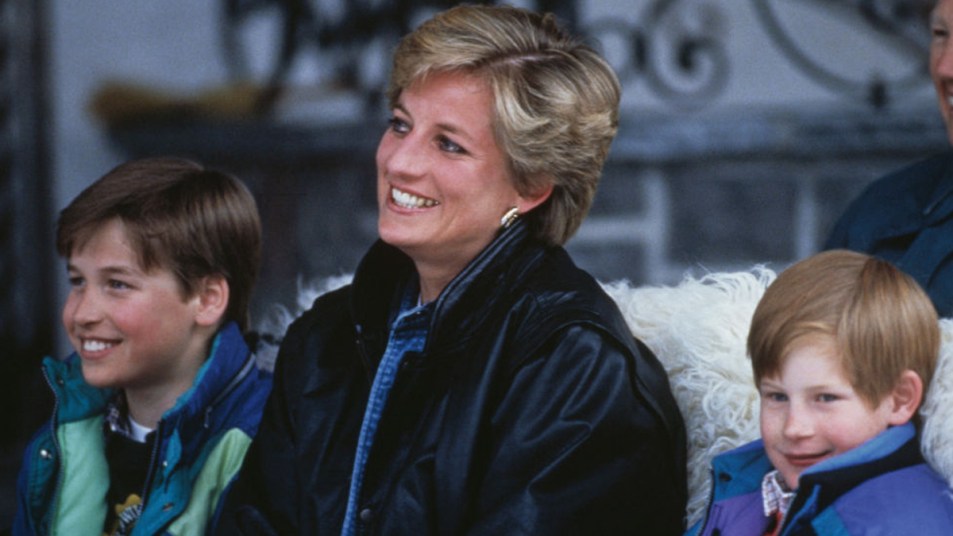 Princess Diana and Prince William and Harry in 1993