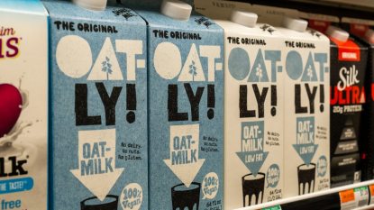 Oatly Oat Milk in Cartons on Store Shelf, concept for recent recall