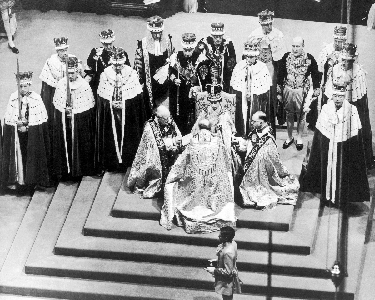 Queen Elizabeth at her coronation on June 2 1953