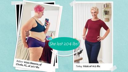 before and after of Vicki Sheerin (Can the Mediterranean diet help you lose weight?)