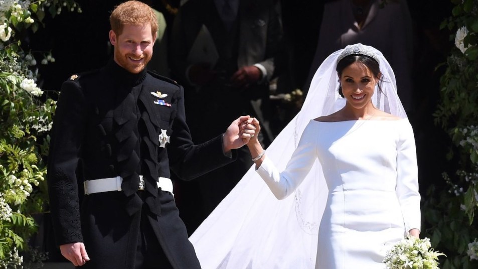 Prince Harry and Meghan Markle on wedding day