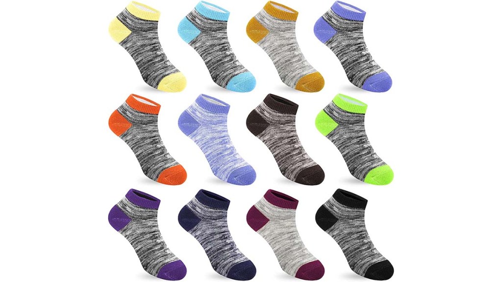 Auranso 12 Pairs Kid Breathable Athletic Ankle Socks