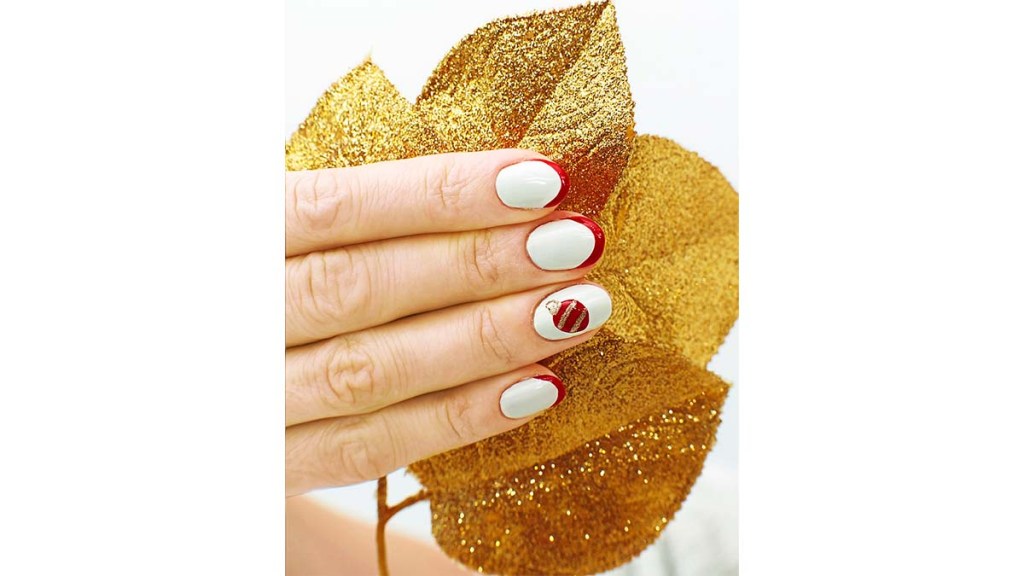 Funky ornament-accented French tips