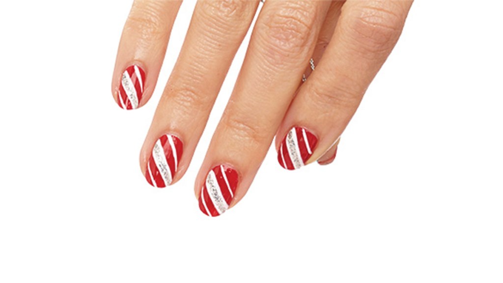 holiday nail designs: candy cane nails