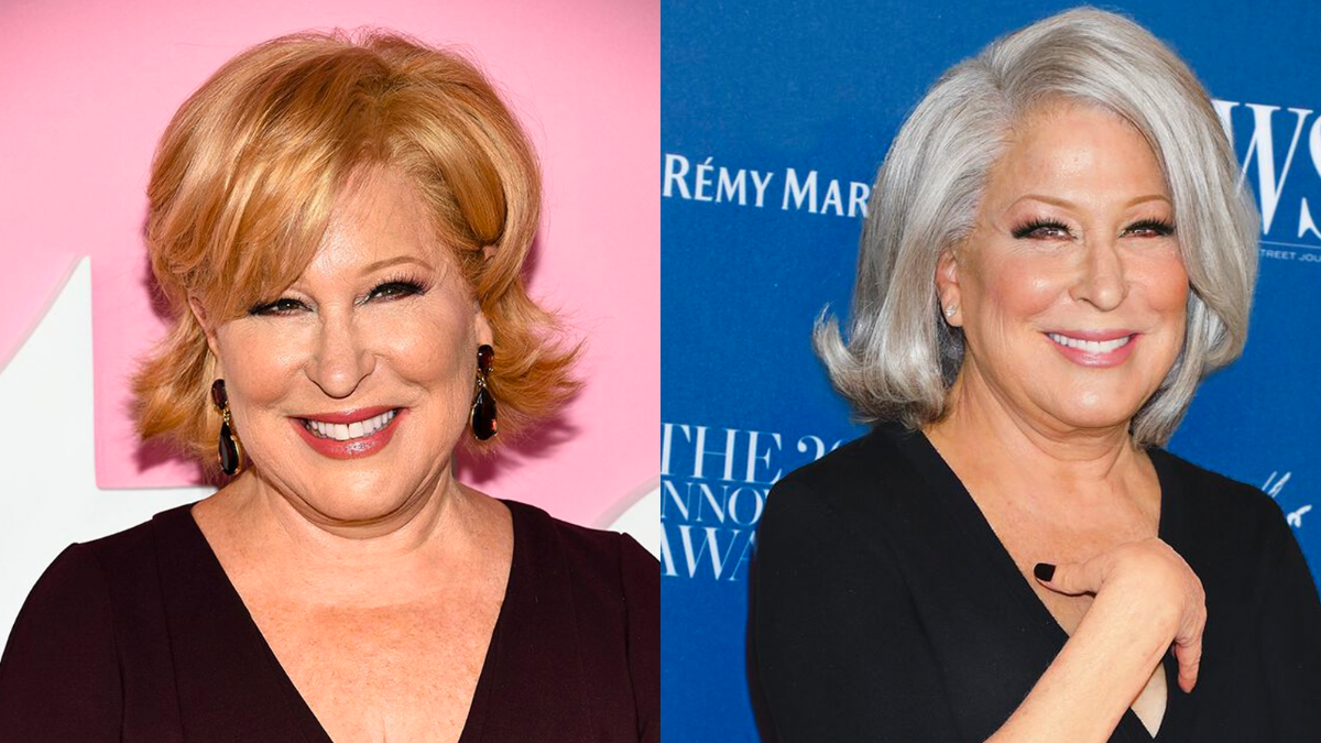 Side-by-side of actress Bette Midler