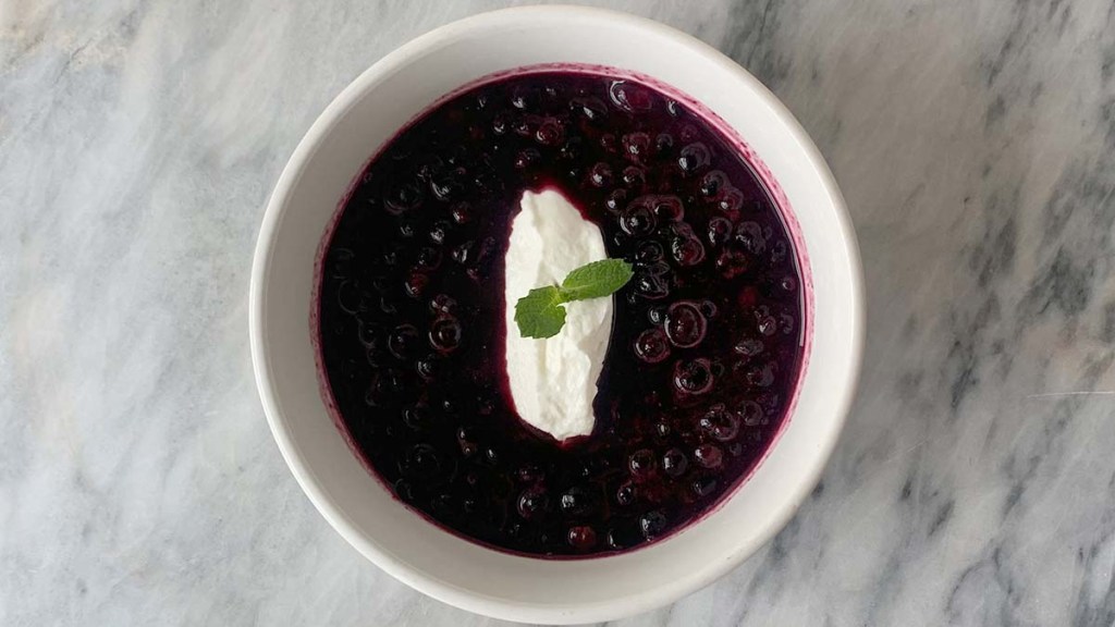 Homemade blueberry soup