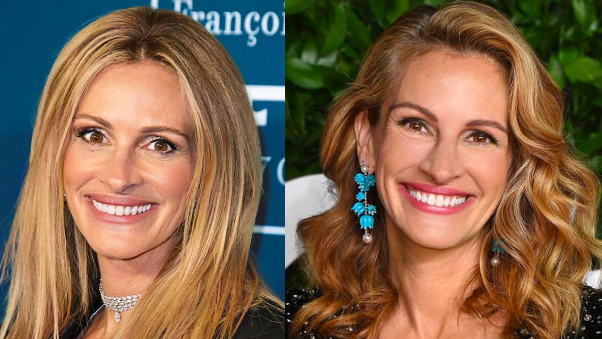 Side-by-side of actress Julia Roberts