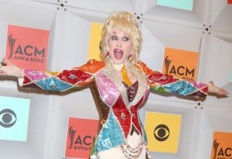 Dolly Parton at the 51st Academy of Country Music Awards at the MGM Grand Garden Arena on April 3, 2016 in Las Vegas, NV