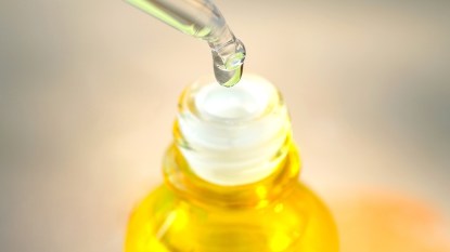 mineral oil in a glass dropper